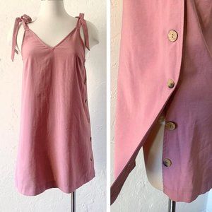 Topshop NEW Salmon Side Button Front Summer Shift Dress